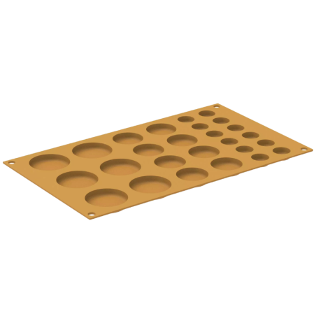 Pois Naturae Silikomart - koła w trzech rozmiarach - forma silikonowa do haute cuisine - śr. 45 / 35 / 20 mm