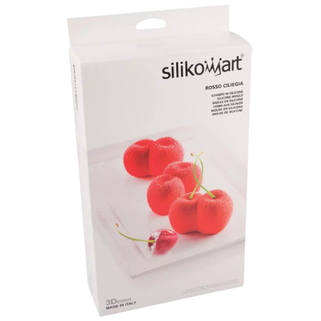 Wiśnie - forma silikonowa do owocowych deserów - Rosso Ciliegia Silikomart - poj. 105 ml x 6 porcji