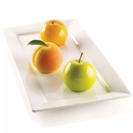 Inspirazioni di Frutta Silikomart - forma silikonowa do owocowych deserów - jabłka i brzoskwinie - poj. 118 ml x 6 porcji