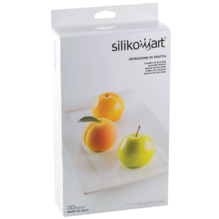 Inspirazioni di Frutta Silikomart - forma silikonowa do owocowych deserów - jabłka i brzoskwinie - poj. 118 ml x 6 porcji