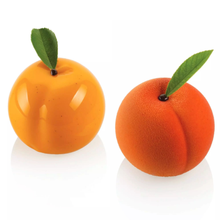 Inspirazioni di Frutta Silikomart - forma silikonowa do owocowych deserów - jabłka i brzoskwinie - poj. 118 ml x 6 porcji