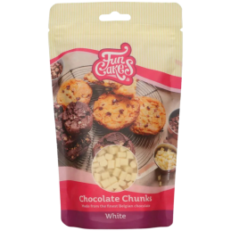 op. 0.35 kg Kawałki białej czekolady do zapiekania - Bake Stable Chocolate Chunks White - nr. kat. F30145 Fun Cakes
