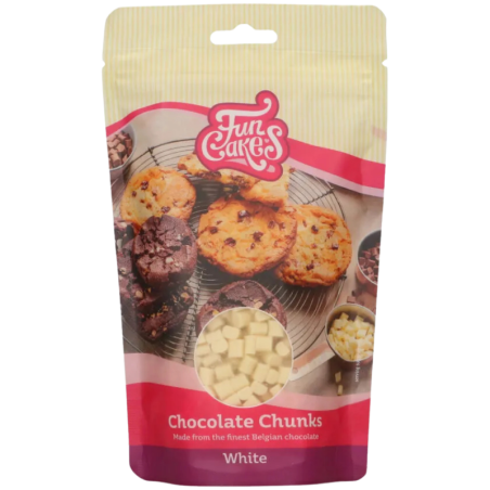 op. 0.35 kg Kawałki białej czekolady do zapiekania - Bake Stable Chocolate Chunks White - nr. kat. F30145 Fun Cakes