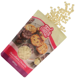 op. 0.35 kg Kawałki białej czekolady do zapiekania - Bake Stable Chocolate Chunks White - nr. kat. F30145 Fun Cakes