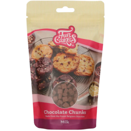 op. 0.35 kg Kawałki mlecznej czekolady do zapiekania - Bake Stable Chocolate Chunks Milk - nr. kat. F30140 Fun Cakes