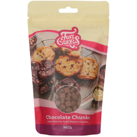 op. 0.35 kg Kawałki mlecznej czekolady do zapiekania - Bake Stable Chocolate Chunks Milk - nr. kat. F30140 Fun Cakes