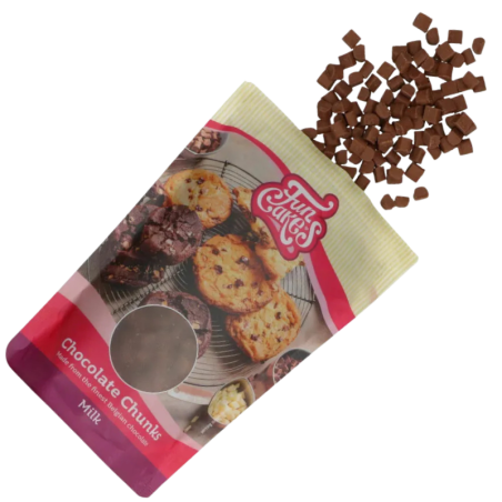 op. 0.35 kg Kawałki mlecznej czekolady do zapiekania - Bake Stable Chocolate Chunks Milk - nr. kat. F30140 Fun Cakes