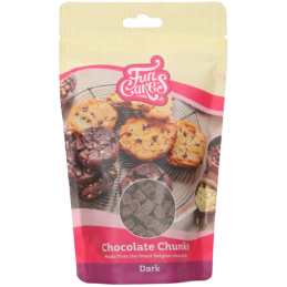 op. 0.35 kg Kawałki ciemnej czekolady do zapiekania - Bake Stable Chocolate Chunks Dark - nr. kat. F30135 Fun Cakes