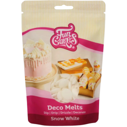 op. 1 kg Biała polewa cukiernicza w postaci łatwych do rozpuszczania kawałków - Deco Melts Snow White Fun Cakes