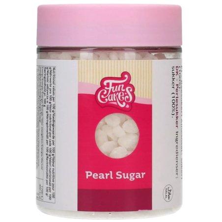 op. 200 g Duże kryształki białego cukru do zapiekania i dekoracji - Pearl Sugar Fun Cakes - dł. 5-15 mm