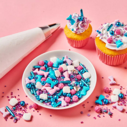 op. 70 g Kolorowa mieszanka posypek cukrowych do dekoracji tortu syrenka - Miracle Mermaid - Fun Cakes