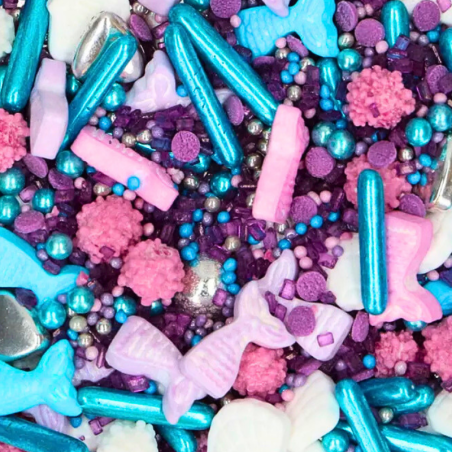 op. 70 g Kolorowa mieszanka posypek cukrowych do dekoracji tortu syrenka - Miracle Mermaid - Fun Cakes