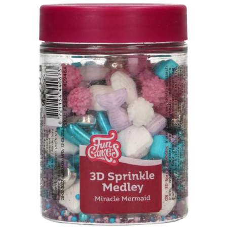 op. 70 g Kolorowa mieszanka posypek cukrowych do dekoracji tortu syrenka - Miracle Mermaid - Fun Cakes