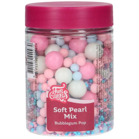 op. 80 g Bubblegum Pop - mieszanka perełek cukrowych w różnych rozmiarach - posypka dekoracyjna - Fun Cakes