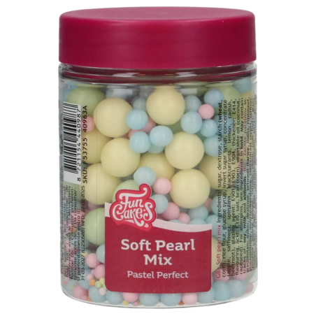 op. 80 g Pastel Perfect - mieszanka perełek cukrowych w różnych rozmiarach - posypka dekoracyjna - Fun Cakes