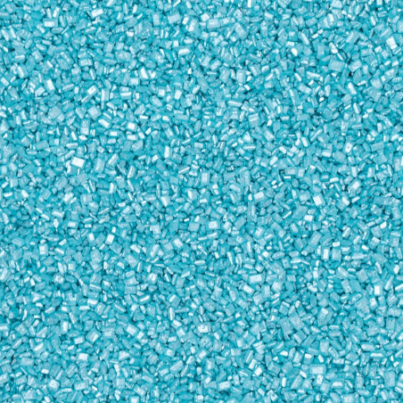 op. 250 g Turkusowe kryształki cukrowe - chrupiąca posypka dekoracyjna - dł. 3-6 mm