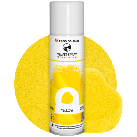 op. 250 ml Żółty zamsz spożywczy w sprayu - barwnik strukturalny - Yellow V01b Food Colours