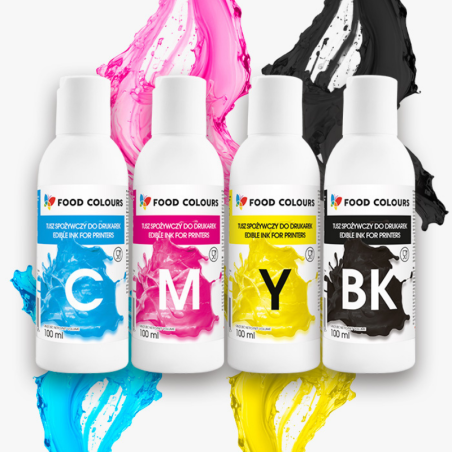op. 4 x 100 ml Tusz spożywczy w płynie - zestaw czterech podstawowych kolorów - nr. kat. WS-LD-SET-100 Food Colours