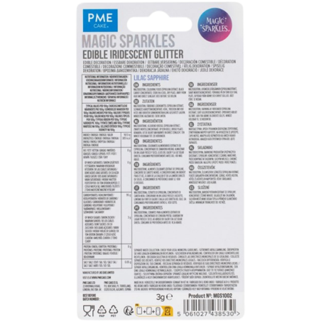 op. 3 g Lilac Sapphire Magic Sparkles - opalizujący brokat spożywczy do kreatywnych dekoracji