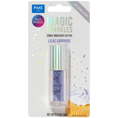 op. 3 g Lilac Sapphire Magic Sparkles - opalizujący brokat spożywczy do kreatywnych dekoracji