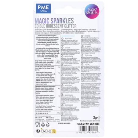 op. 3 g Diamond Dust Magic Sparkles - opalizujący brokat spożywczy do kreatywnych dekoracji