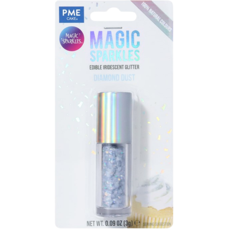 op. 3 g Diamond Dust Magic Sparkles - opalizujący brokat spożywczy do kreatywnych dekoracji