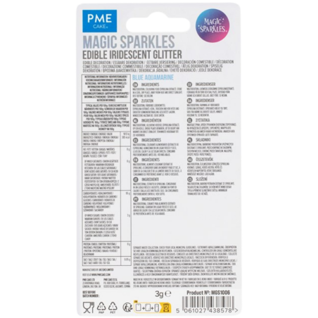 op. 3 g Blue Aquamarine Magic Sparkles - opalizujący brokat spożywczy do kreatywnych dekoracji