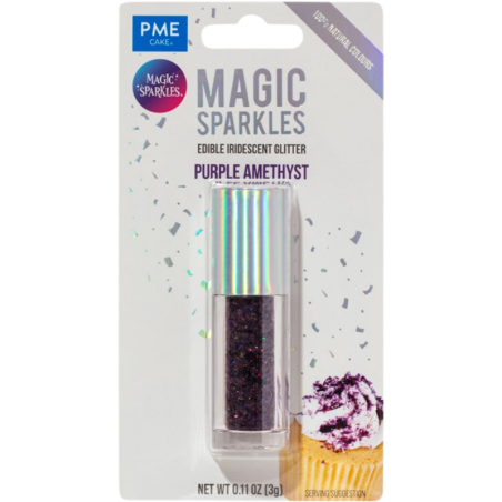 op. 3 g Purple Amethyst  Magic Sparkles - opalizujący brokat spożywczy do kreatywnych dekoracji
