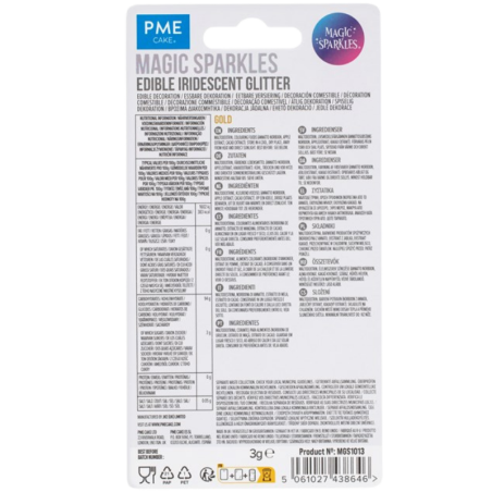 op. 3 g Gold Magic Sparkles - opalizujący brokat spożywczy do kreatywnych dekoracji