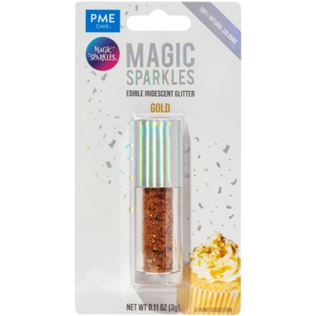 op. 3 g Gold Magic Sparkles - opalizujący brokat spożywczy do kreatywnych dekoracji
