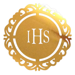 Hostia - złota lustrzana dekoracja na tort komunijny - wys. 70 x szer. 70 mm - nr. kat. 245LZ