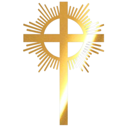 Krzyż - złota lustrzana dekoracja na tort komunijny - wys. 105 x szer. 70 mm - nr. kat. 257LZ