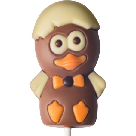 op. 25 g - elegancki kurczak - dekoracyjny lizak z mlecznej czekolady - dł. 137 mm - nr. kat. 10784