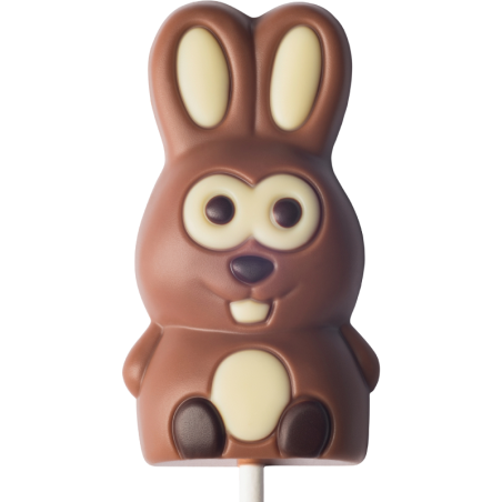 op. 25 g - wesoły króliczek - dekoracyjny lizak z mlecznej czekolady - dł. 137 mm - nr. kat. 10784