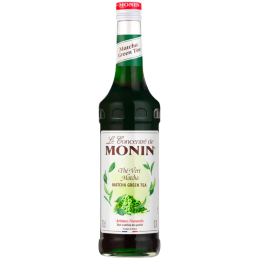 op. 0.7 l Matcha Green Tea - słodzony koncentrat zielonej herbaty - baza do napojów - Le Concentré de Monin - szklana butelka