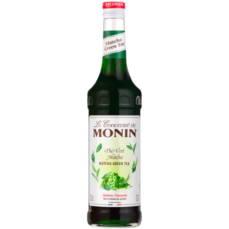 op. 0.7 l Matcha Green Tea - słodzony koncentrat zielonej herbaty - baza do napojów - Le Concentré de Monin - szklana butelka