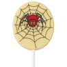 op. 25 g - Pająk - dekoracyjny lizak z białej czekolady na Halloween - dł. 156 x szer. 56 mm