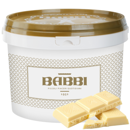 op. 3 kg Biała czekolada - pasta smakowa do lodów i cukiernictwa - Cioccolato Bianco Babbi - nr. kat. 20233