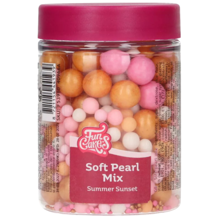 op. 80 g Summer Sunset - mieszanka perełek cukrowych w różnych rozmiarach - posypka dekoracyjna - Fun Cakes