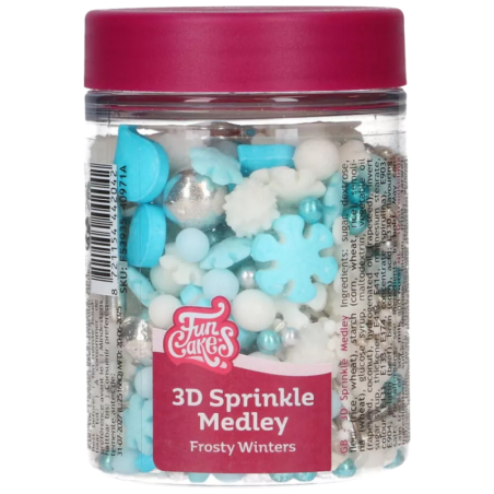 op. 70 g Zimowa mieszanka posypek cukrowych do dekoracji babeczek - Frosty Winters - Fun Cakes