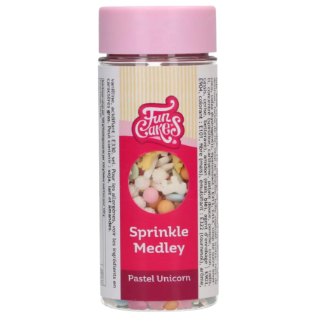 op. 50 g Pastelowe Jednorożce - mieszanka kolorowych posypek cukrowych do dekoracji - Pastel Unicorn - Fun Cakes