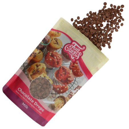 op. 0.35 kg Dropsy z mlecznej czekolady do zapiekania - Bake Stable Chocolate Drops Milk - nr. kat. F30125 Fun Cakes
