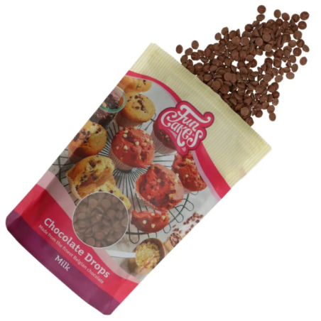 op. 0.35 kg Dropsy z mlecznej czekolady do zapiekania - Bake Stable Chocolate Drops Milk - nr. kat. F30125 Fun Cakes