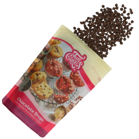 op. 0.35 kg Dropsy z ciemnej czekolady do zapiekania - Bake Stable Chocolate Drops Dark - nr. kat. F30120 Fun Cakes