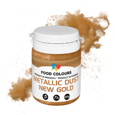op. 20 g Metallic Dust Gold - złoty pyłek do dekorowania powierzchni wyrobów cukierniczych - nr. kat. WS-P-173 Food Colours