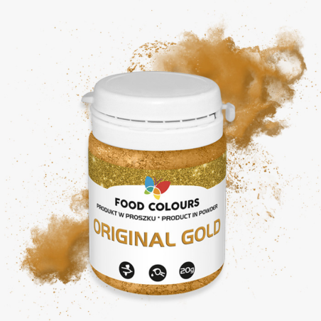 op. 20 g Original Gold - złoty pyłek do dekorowania powierzchni wyrobów cukierniczych - nr. kat. WS-P-157 Food Colours