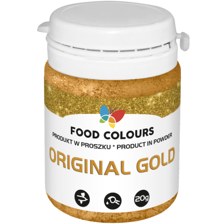 op. 20 g Original Gold - złoty pyłek do dekorowania powierzchni wyrobów cukierniczych - nr. kat. WS-P-157 Food Colours