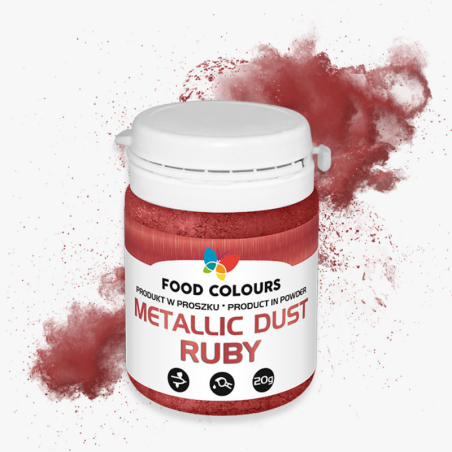 op. 20 g Metallic Dust Ruby - rubinowy pyłek do dekorowania powierzchni wyrobów cukierniczych - nr. kat. WS-P-141 Food Colours