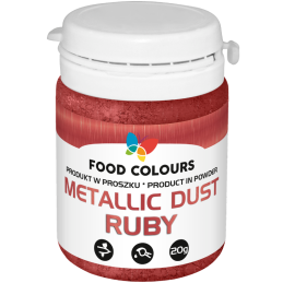 op. 20 g Metallic Dust Ruby - rubinowy pyłek do dekorowania powierzchni wyrobów cukierniczych - nr. kat. WS-P-141 Food Colours