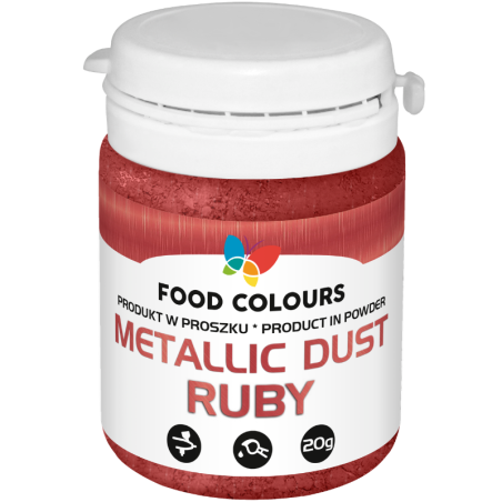 op. 20 g Metallic Dust Ruby - rubinowy pyłek do dekorowania powierzchni wyrobów cukierniczych - nr. kat. WS-P-141 Food Colours